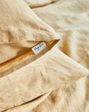 Sandy beige linen duvet cover set (3 pcs)