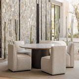 Santorini Outdoor Stone Round Dining Table 60"