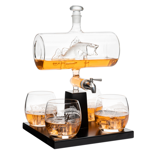 Bass Fish Wine & Whiskey Decanter Set 1100ml