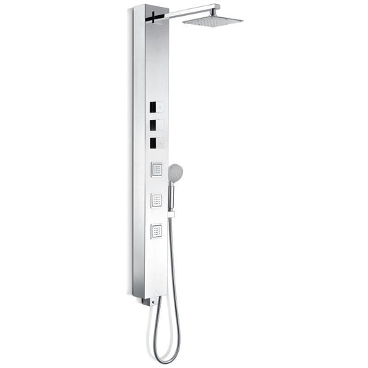 Lann 53 in. 3-Jetted Full Body Shower Panel System with Heavy Rain Showerhead and Spray Wand in Chrome (Valve Included)