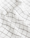 Charcoal grid linen napkin set of 2