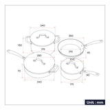 Ciarra Beyond Induction Cooker Cookware Set Midnight Dream (4PCS)