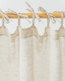 Sheer tie top linen curtain panel in Natural melange (1 pcs)