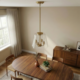 Soiree Four Candle Lights Pendant With Clear Glass - Satin Brass