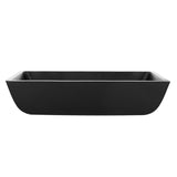 Solstice Square Glass Vessel Bathroom Sink with Matte Black Finish