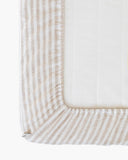 Striped in natural linen fitted sheet