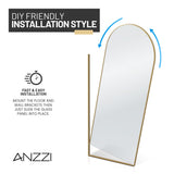 Ember Series 34 in. x 78 in Framed Arch Fixed Shower Screen Door with 8mm Tempered Clear or Fluted Glass