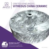Marbled Series Ceramic Vessel Sink in Marbled Snow Finish