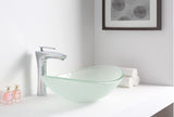 Forza Series 21 in. Bathroom Vessel Sink with Stain-Resistant Non-Porous Surface in Lustrous Frosted Finish Glass