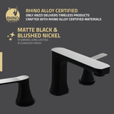 ANZZI Angular 8" Widespread Bathroom Faucet, Low Arc Spout (4.53" H), 2-Handle Brass Construction, 1.2 GPM Water-Saving, Rhino-Alloy Certified, Various Finishe