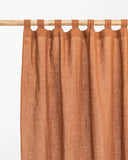 Tab top linen curtain panel (1 pcs) in Cinnamon