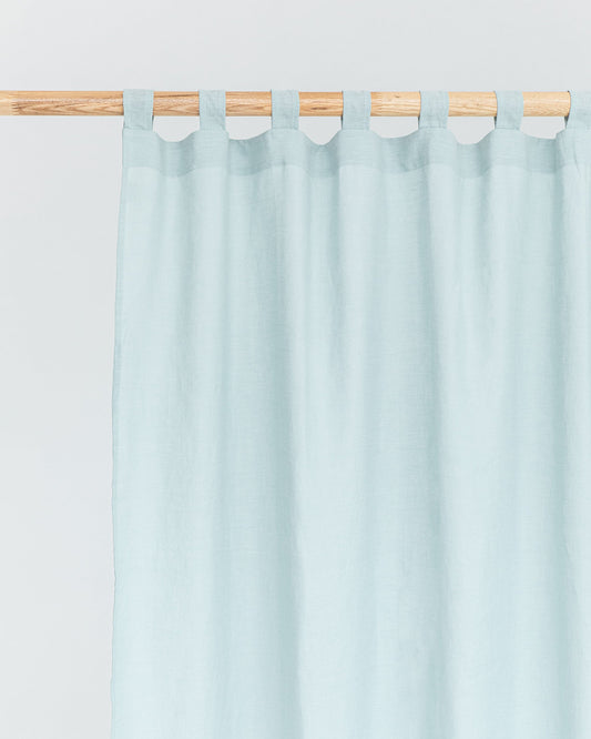 Tab top linen curtain panel (1 pcs) in Dusty blue