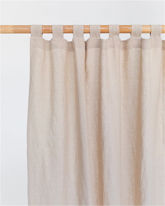 Tab top linen curtain panel (1 pcs) in Natural linen