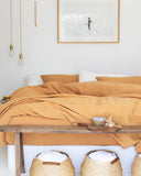 Tan linen duvet cover set (3 pcs)