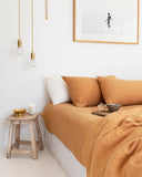 Tan linen duvet cover set (3 pcs)