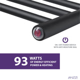 Gown Series 7-Bar Wall Mounted Electric Plug-In Bathroom Towel Warmer Rack in Matte Black Finish Stainless Steel