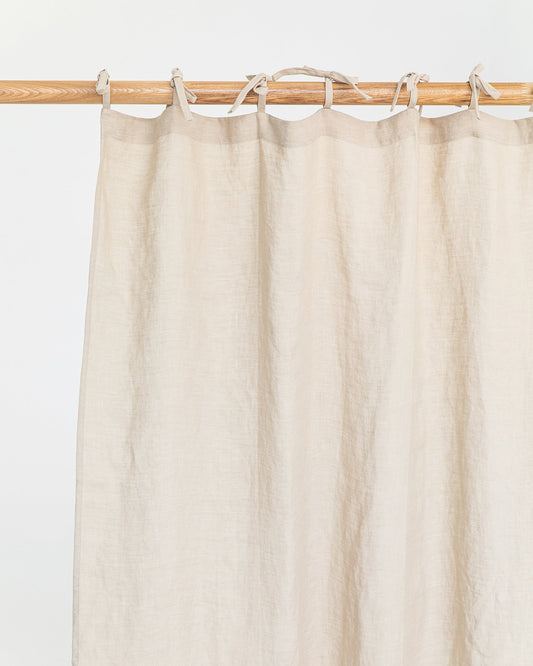 Tie top linen curtain panel (1 pcs) in Natural linen