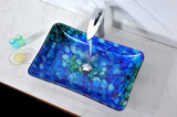 Voce Series Deco-Glass Vessel Sink in Lustrous Blue