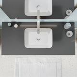 Innovio Series 18 in. L x 13 in. W Rectangular Bathroom Vessel Sink in Matte White Finish Glass with Chrome Pop-Up Drain