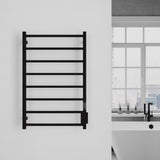 ANZZI Bell Series 8-Bar Wall Mounted Towel Warmer (23.6" L x 36.25" H), Dual Installation, Digital Control Panel, Rhino Alloy Certified Stainless Steel