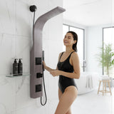 Aura Series 39 in. 2-Jetted Full Body Shower Panel System with Rainfall Showerhead and Spray Wand