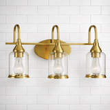 Twilight Three Lights Brushed Gold Contemporary Vanity Light