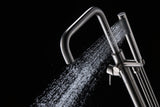 ANZZI Moray Floor Mount Tub Filler, 2-Handle Control, Solid Brass, 1.8 GPM Flow, cUPC Certified, Various Finishes