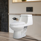 Zeus Series 12 in. Closed Coupled 1.28 GPF Single Flush Elongated Toilet in Glossy White Finish with Soft Close Seat
