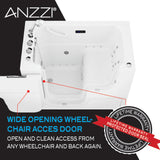 FULLY LOADED Wheelchair Access Walk-in Tub with Air and Whirlpool Jets Hot Tub | Quick Fill Waterfall Tub Filler with 6 Setting Handheld Shower Sprayer | Including Aromatherapy, LED Lights, V-Shaped Back Jets, and Auto Drain