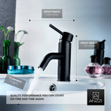 ANZZI Bravo Elegant Low-Arc Faucet (1.87" H), Single Hole, Rhino Alloy Solid Brass, 1.2 GPM, Various Finishes