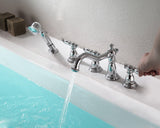 ANZZI Patriarch 5-Hole Deck Mount Tub Filler, Dual Handle Control, Integrated Hand Sprayer, Solid Brass, 1.8 GPM Flow, WaterSense Certified, Various Finishes