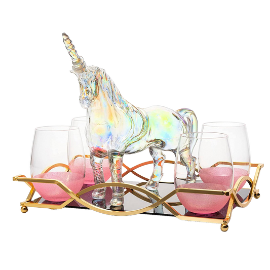 Iridescent Unicorn Wine Whiskey Decanter Set 750ml