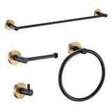 ANZZI Modern 4-Piece Bathroom Hardware Set, RHINO ALLOY Certified Stainless Steel & Zinc, Complete Wall Mount Installation, Multiple Finishes