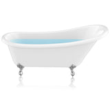 Clawfoot Series 67 in. x 30 in. Soaking Freestanding Bathtub with center Drain in White with Polished Chrome Feet