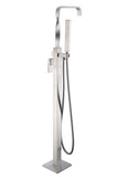 ANZZI Yosemite Floor Mount Tub Filler (44.5" H), 2-Handle Control, 60" Hand Sprayer, Solid Brass, cUPC Certified, Various Finishes