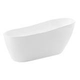 Trend Series 67 in. x 32 in. Flat Bottom Acrylic Freestanding Soaking Bathtub with Center Drain in Glossy White