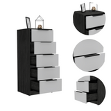Tuhome Kaia Vertical Dresser with Five Spacious Storage Drawers, Modern Space-Saving Design, Functional Superior Organization for Bedrooms or Offices and Contemporary Freestanding Chest for Daily Clothing and Accessory Storage