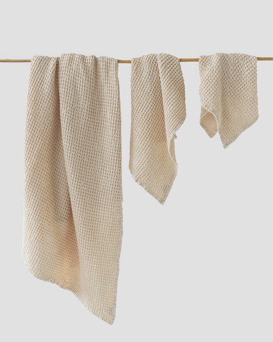 Vanilla waffle towel set (3 pcs)