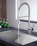 ANZZI Carriage Elegant Kitchen Faucet, Single Handle Control, High-Arc Spout (7.09" H), 1.8 GPM WaterSense Certified, Rhino Alloy Solid Brass, Various Finishes