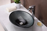 Onyx Series 20 in. Bathroom Vessel Sink with Scratch-Tough and Stain-Resistant Non-Porous Surface in Black Glass