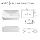 Aria Series 22 in. Ceramic Rectangular Vessel Bathroom Sink Basin in White