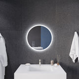 ANZZI Round LED Smart Mirror (24, 28, or 32 in. Diam.), Copper-Free, Adjustable CCT, Built-in Defogger, UL-Certified Electronics, IP44 Rated