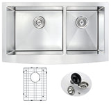 Elysian Farmhouse Stainless Steel 36 in. Single Bowl Kitchen Sink in Brushed Satin