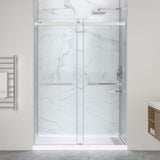 Kahn Series 60 in. x 36 in. Extra-Deep ANR Alcove Shower Base and Frameless Sliding Shower Door Combo