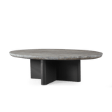 VICTORIA ALUMINUM Oval Stone Coffee Table