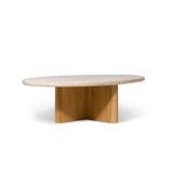 Victoria Teak Oval Stone Coffee Table