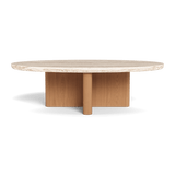 Victoria Teak Oval Stone Coffee Table