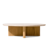 Victoria Teak Round Stone Coffee Table