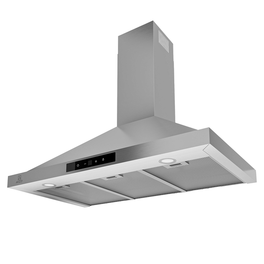 ANZZI 36-Inch 450 CFM 3-Speed Stainless Steel Wall Mount Convertible Pyramid Residential Range Hood with LED Lamp