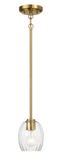 Vista Single Pendant Chain Hanging Light with Clear Glass - Satin Brass